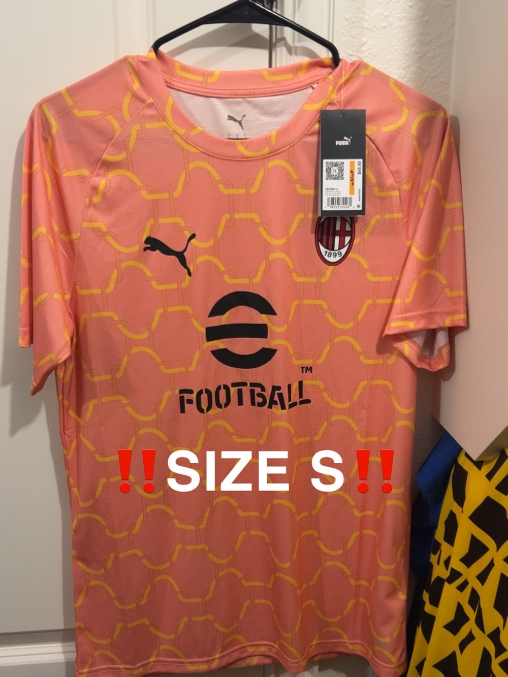 Puma AC Milan Pink and Yellow Soccer Jersey